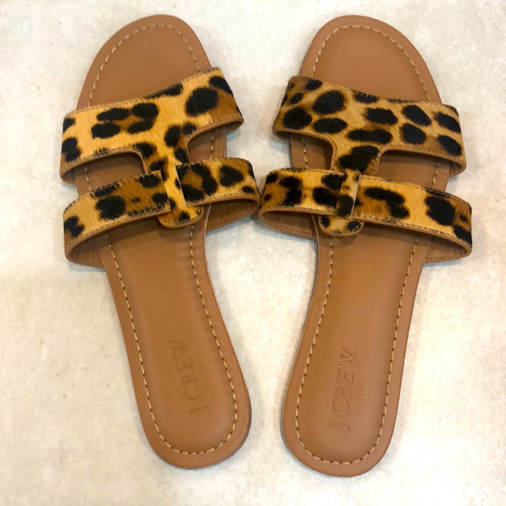BNWT J Crew Leopard Slides